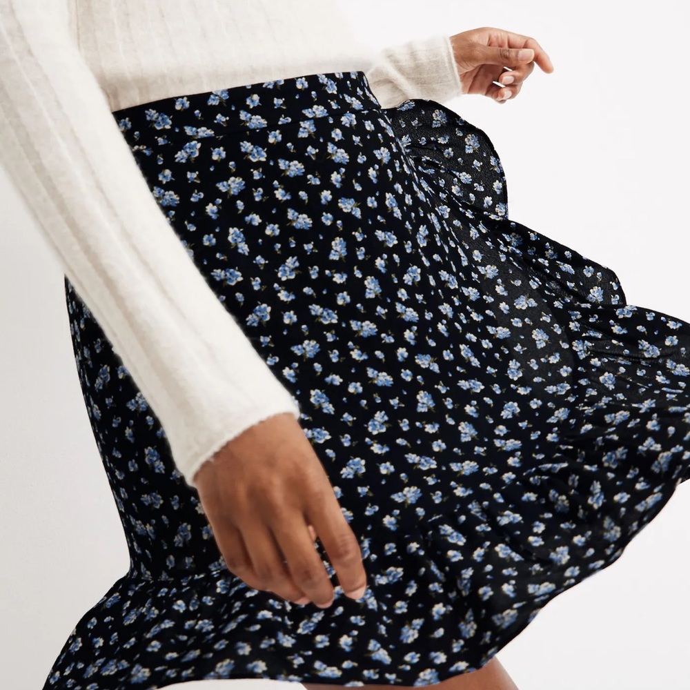 Madewell Floral Ruffle Skirt